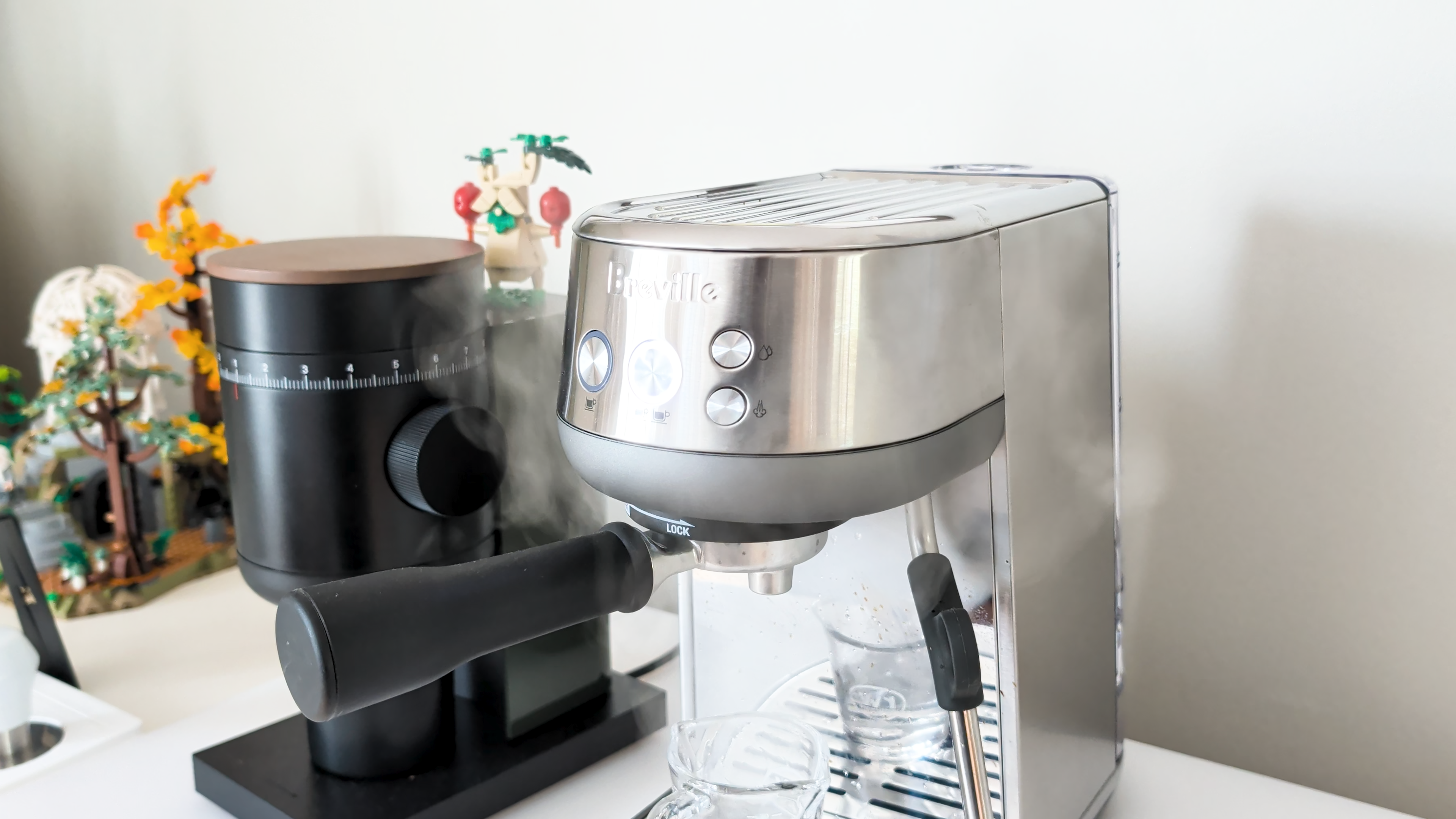 Steam coming out of the breville bambino